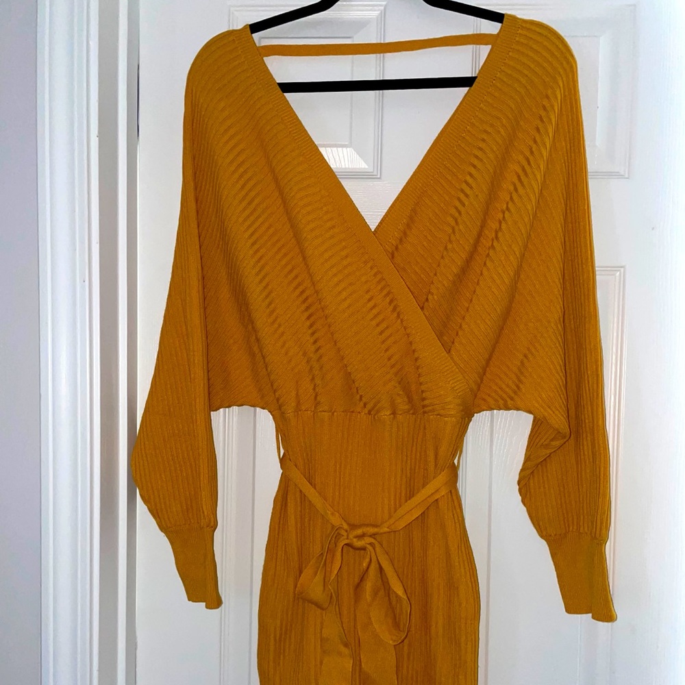 New Mustard Sweater-dress Will Make Them Drool!